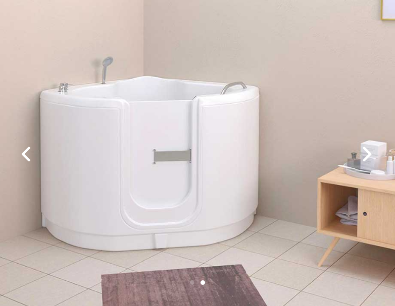 Del Rey Small Walk in Tub. 38 x 38 Inch Corner Bathtub. - Boundless Bath